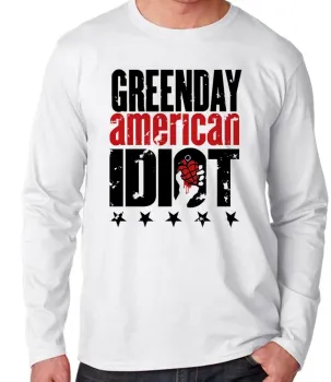 Camiseta manga longa Infantil ou Adulto Green day american idiot