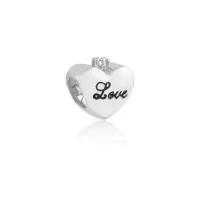 Berloque de prata separador coração  LOVE - 251267