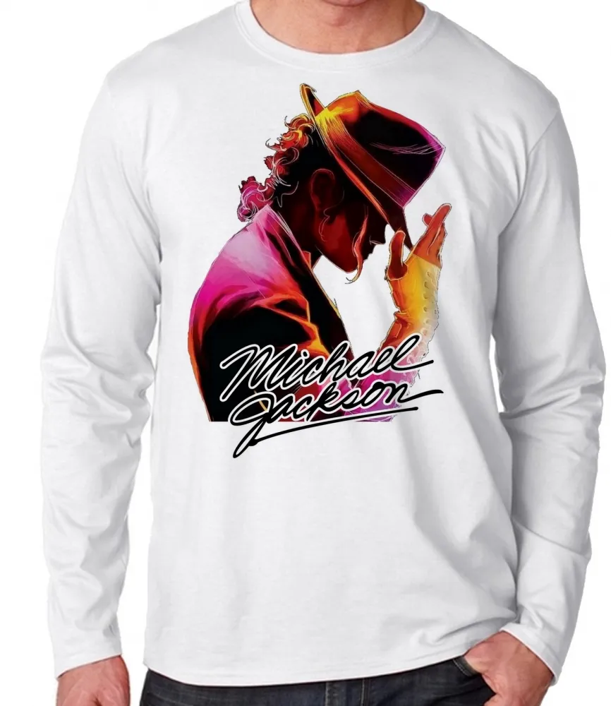 Camiseta manga longa Infantil ou Adulto Michael Jackson