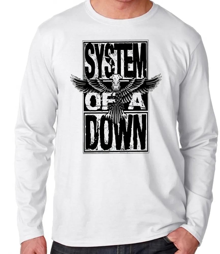 Camiseta manga longa Infantil ou Adulto System Of A Down banda rock