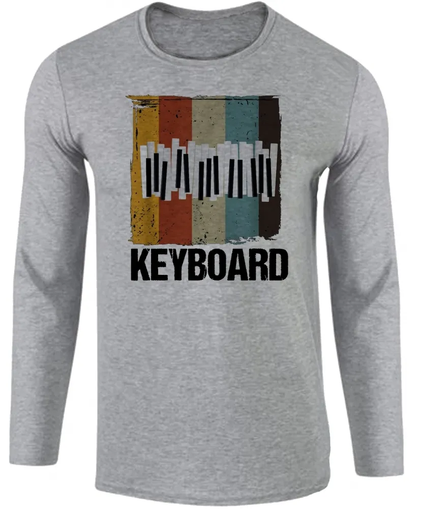 Camiseta manga longa Infantil ou Adulto Teclado tecladista musica