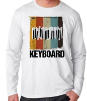 Camiseta manga longa Infantil ou Adulto Teclado tecladista musica - Foto 2