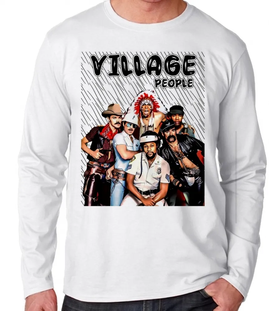 Camiseta manga longa Infantil ou Adulto Vilage People banda antiga