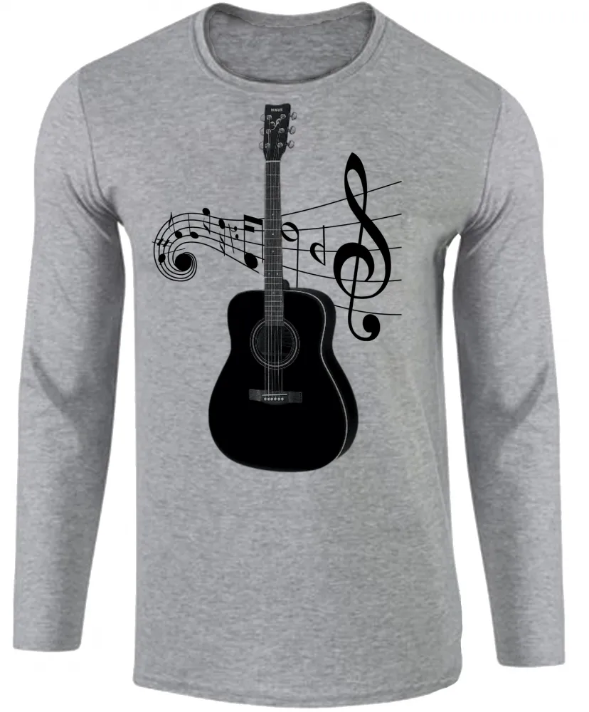 Camiseta manga longa Infantil ou Adulto Violão musica musico