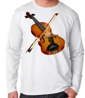 Camiseta manga longa Infantil ou Adulto Violino musica classica instrumento - Foto 3