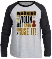 Camiseta manga longa Infantil ou Adulto Violino musica classica musico - Foto 3