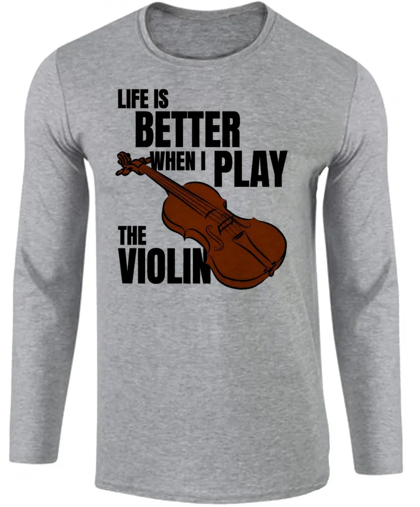Camiseta manga longa Infantil ou Adulto Violino musico musica Imagem