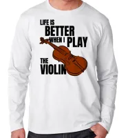 Camiseta manga longa Infantil ou Adulto Violino musico musica - Foto 3