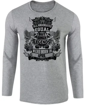 Camiseta manga longa Infantil ou Adulto Abril Aniversário Melhores nasceram - Foto 2