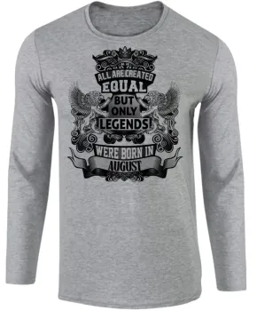 Camiseta manga longa Infantil ou Adulto Agosto Aniversário Melhores nasceram