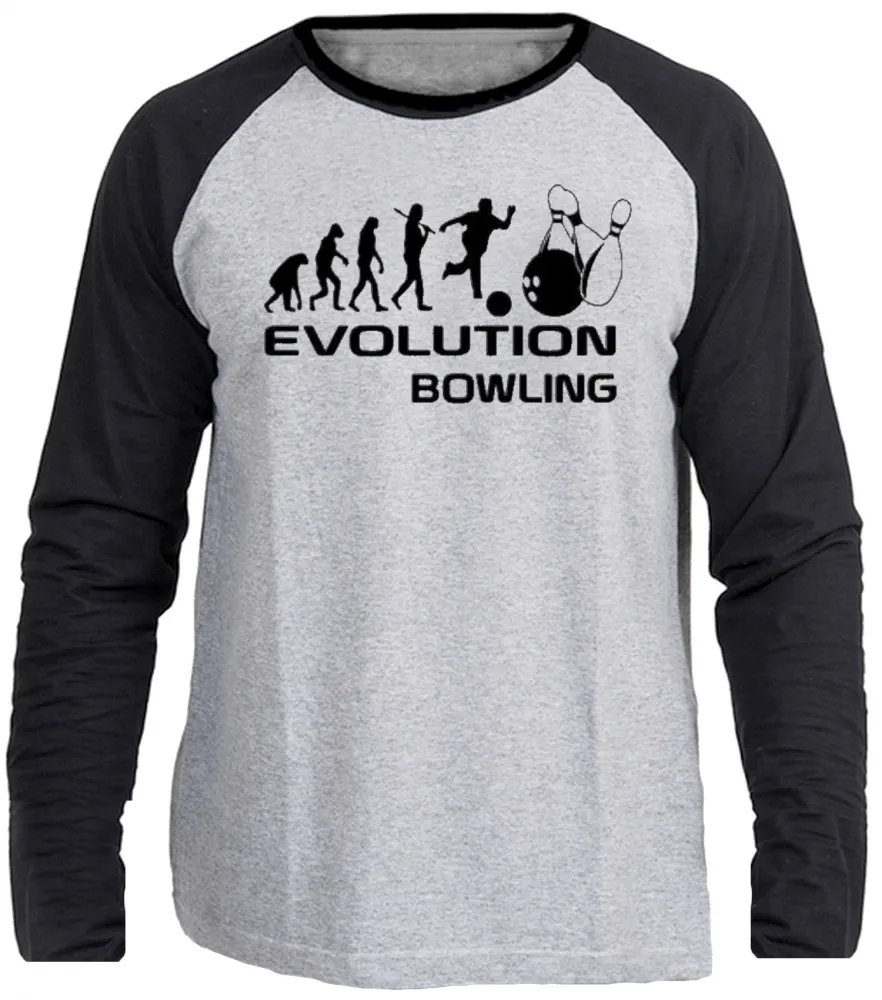 Camiseta manga longa Infantil ou Adulto Boliche bolão jogador evolução