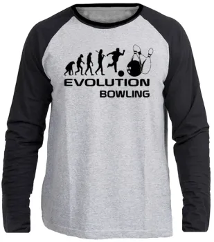 Camiseta manga longa Infantil ou Adulto Boliche bolão jogador evolução