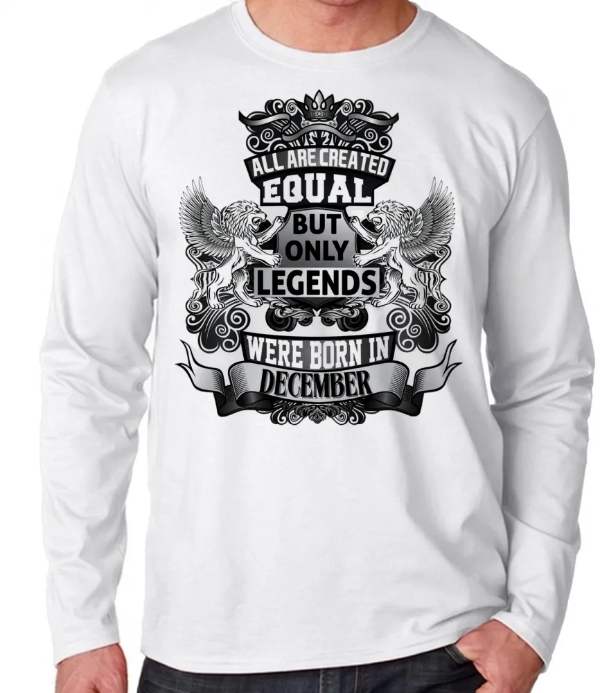 Camiseta manga longa Infantil ou Adulto Dezembro Aniversário Melhores nasceram Imagem