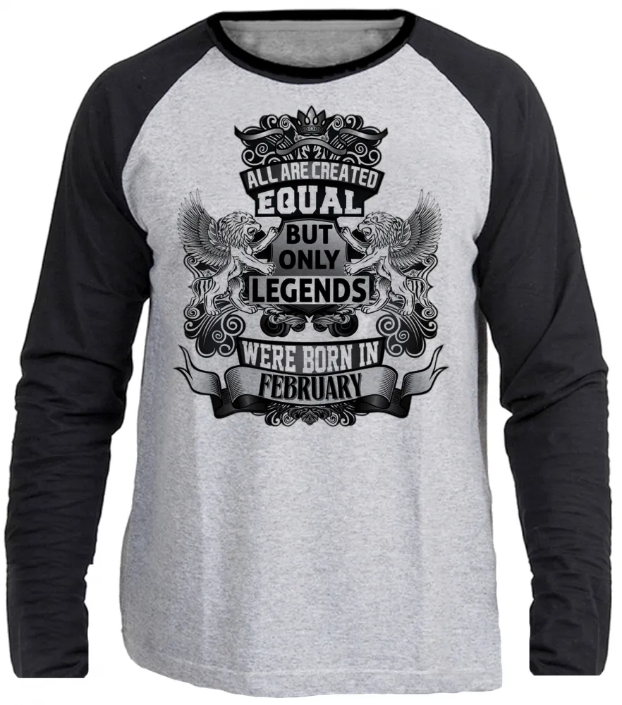 Camiseta manga longa Infantil ou Adulto Fevereiro Aniversário Melhores nasceram
