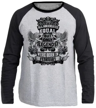 Camiseta manga longa Infantil ou Adulto Fevereiro Aniversário Melhores nasceram