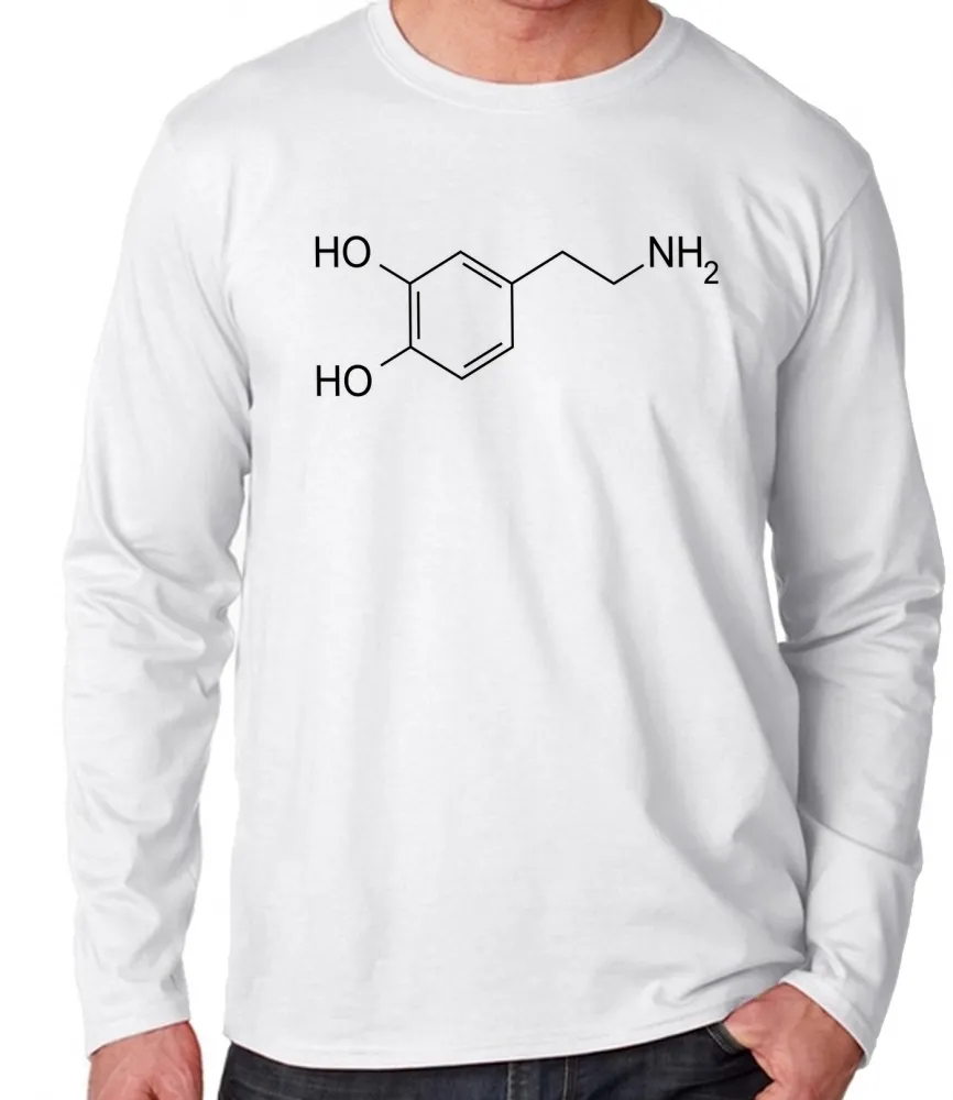 Camiseta manga longa Infantil ou Adulto Formula dopamina quimica