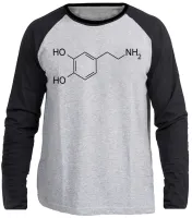 Camiseta manga longa Infantil ou Adulto Formula dopamina quimica - Foto 3