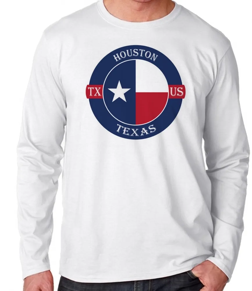 Camiseta manga longa Infantil ou Adulto Houston texas lembrança