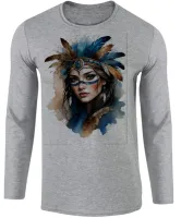 Camiseta manga longa Infantil ou Adulto India indigena apache america - Foto 2