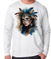 Camiseta manga longa Infantil ou Adulto India indigena apache america - Foto 3