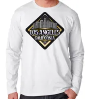 Camiseta manga longa Infantil ou Adulto Los Angeles city California Lembrança - Foto 3