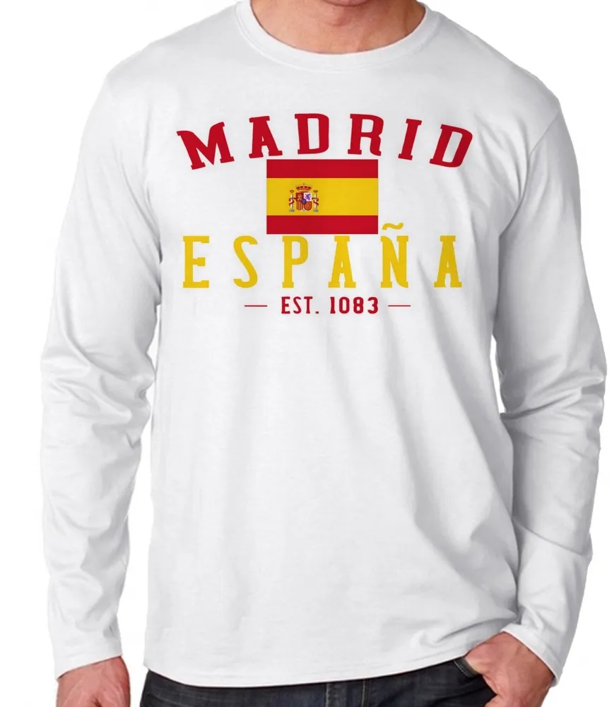 Camiseta manga longa Infantil ou Adulto Madri espanha europa Imagem