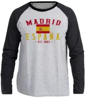 Camiseta manga longa Infantil ou Adulto Madri espanha europa - Foto 3
