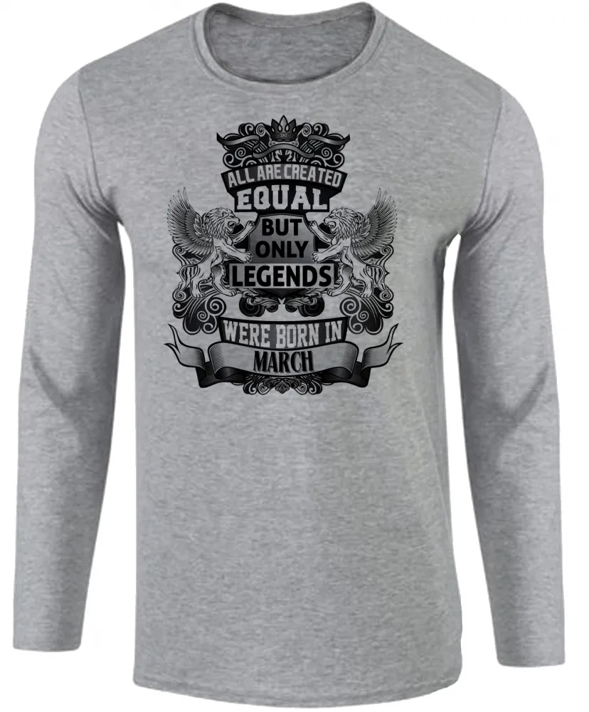 Camiseta manga longa Infantil ou Adulto Março Aniversário Melhores nasceram