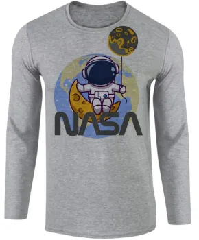Camiseta manga longa Infantil ou Adulto Nasa astronauta planeta - Foto 2