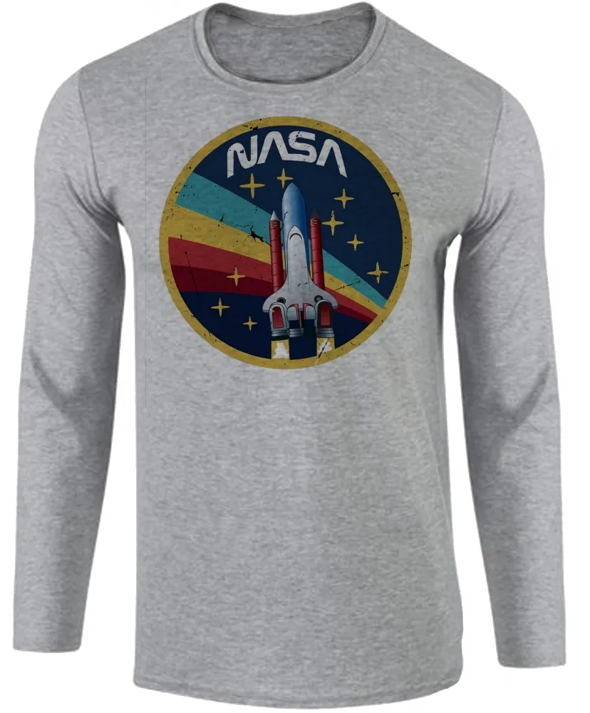 Camiseta manga longa Infantil ou Adulto Nasa Vintage foguete Imagem