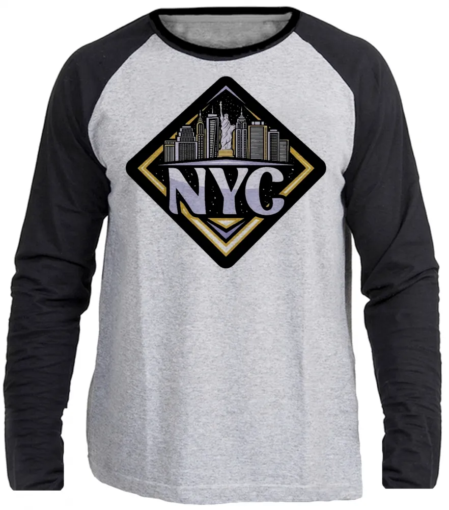 Camiseta manga longa Infantil ou Adulto New York city NY lembrança