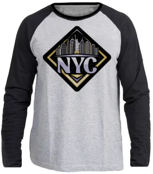 Camiseta manga longa Infantil ou Adulto New York city NY lembrança