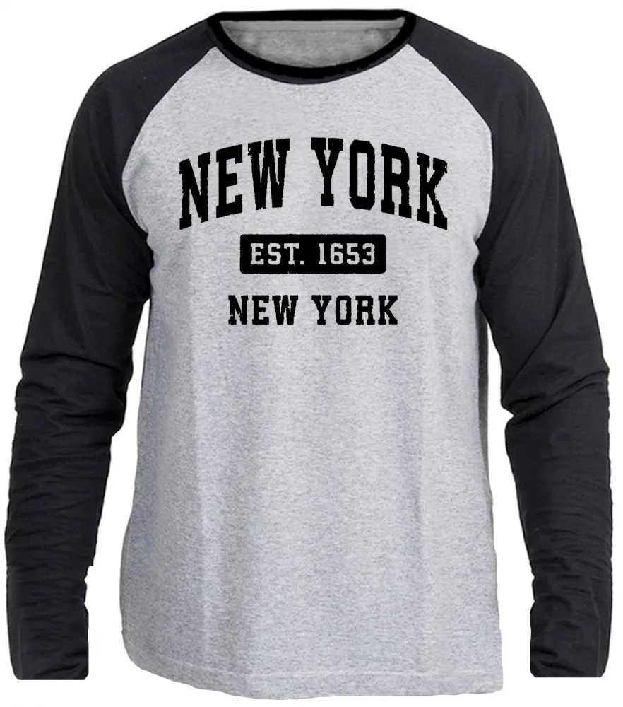 Camiseta manga longa Infantil ou Adulto New york nova iorque city NY Imagem