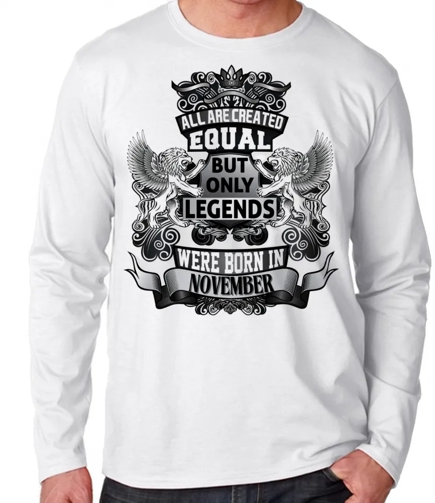 Camiseta manga longa Infantil ou Adulto Novembro Aniversário Melhores nasceram