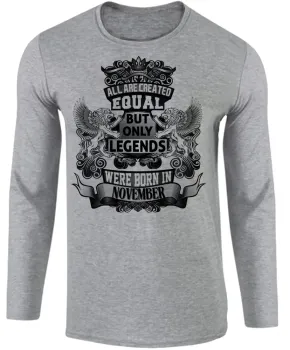 Camiseta manga longa Infantil ou Adulto Novembro Aniversário Melhores nasceram - Foto 2