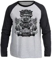 Camiseta manga longa Infantil ou Adulto Novembro Aniversário Melhores nasceram - Foto 3