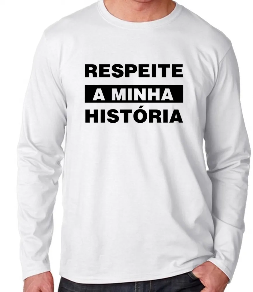 Camiseta manga longa Infantil ou Adulto Respeite minha história Imagem