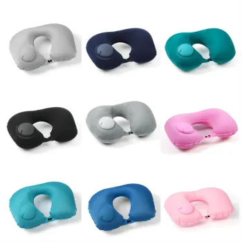 Travesseiro De Viagem Avião Inflável Super Leve Portátil Pescoço U-Forma Automática Inflável Cervical Travesseiro - Foto 2