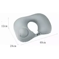 Travesseiro De Viagem Avião Inflável Super Leve Portátil Pescoço U-Forma Automática Inflável Cervical Travesseiro - Foto 4