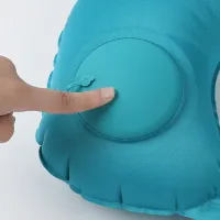 Travesseiro De Viagem Avião Inflável Super Leve Portátil Pescoço U-Forma Automática Inflável Cervical Travesseiro - Foto 8