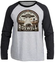 Camiseta manga longa Infantil ou Adulto roswell et area 51 varginha alien - Foto 2