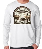Camiseta manga longa Infantil ou Adulto roswell et area 51 varginha alien - Foto 3