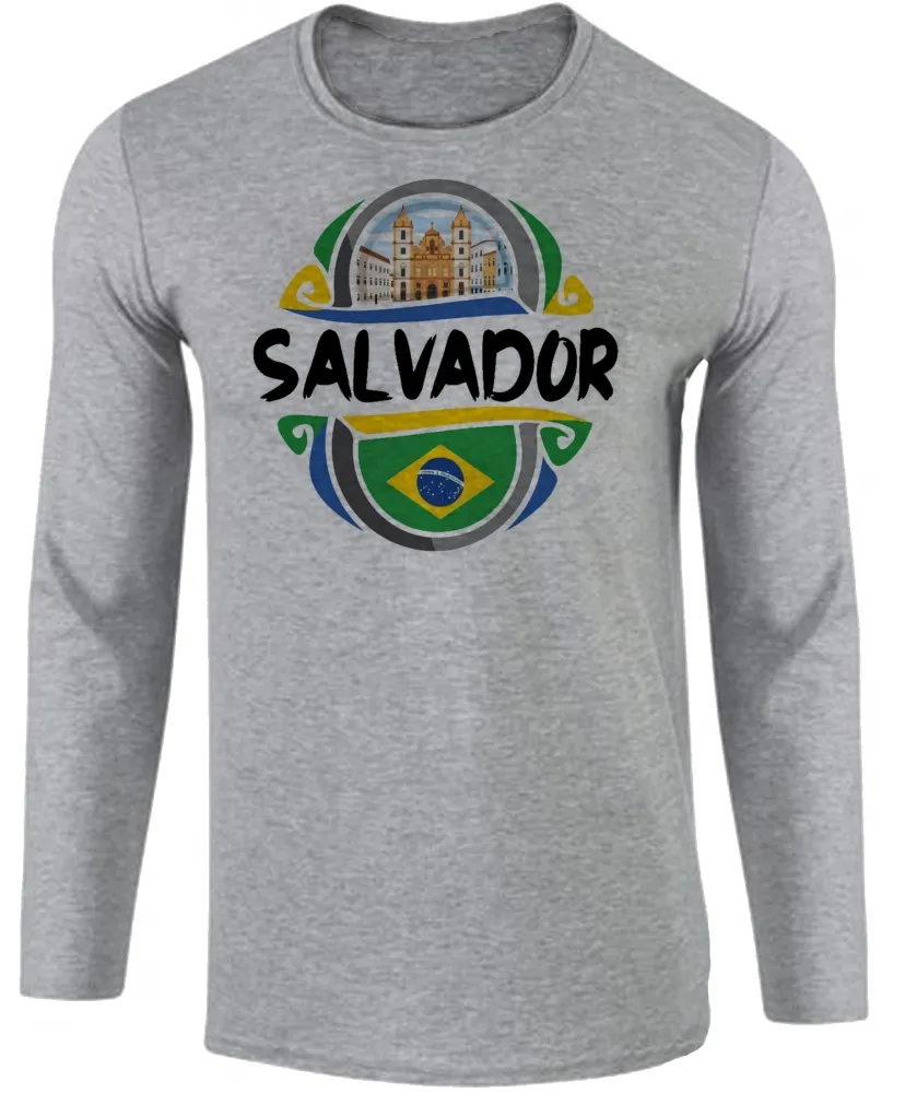 Camiseta manga longa Infantil ou Adulto Salvador Bahia lembrança