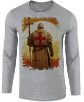 Camiseta manga longa Infantil ou Adulto templario cavaleiro Cruz Jesus Cristo - Foto 2