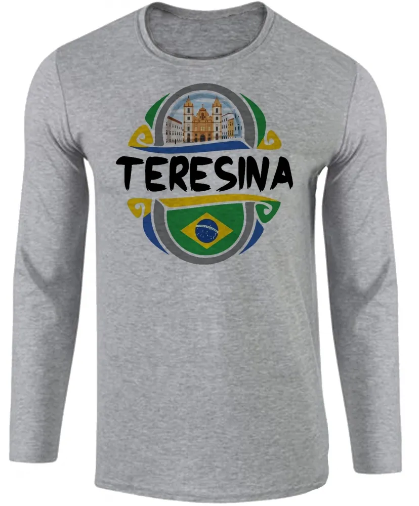 Camiseta manga longa Infantil ou Adulto Teresina Piaui lembrança Brasil