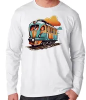 Camiseta manga longa Infantil ou Adulto trem colorido trensurb - Foto 3