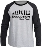 Camiseta manga longa Infantil ou Adulto Xadrez chess jogador evolução - Foto 2