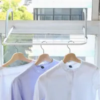 Varal Portátil De Janela Apartamento Varanda Seca Roupas Retrátil - Foto 3