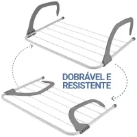 Varal Portátil De Janela Apartamento Varanda Seca Roupas Retrátil - Foto 7