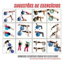 Bola de Ginástica Suíça Yoga Pilates Bola de Pilates Inflável Anti Estouro com bomba para encher - Foto 2